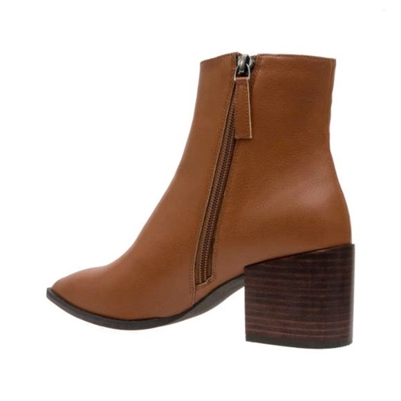 Linea Paolo Women size 11 Sadie Boots Block Heel Pointy Toe Cognac Brown Booties - Picture 2 of 15